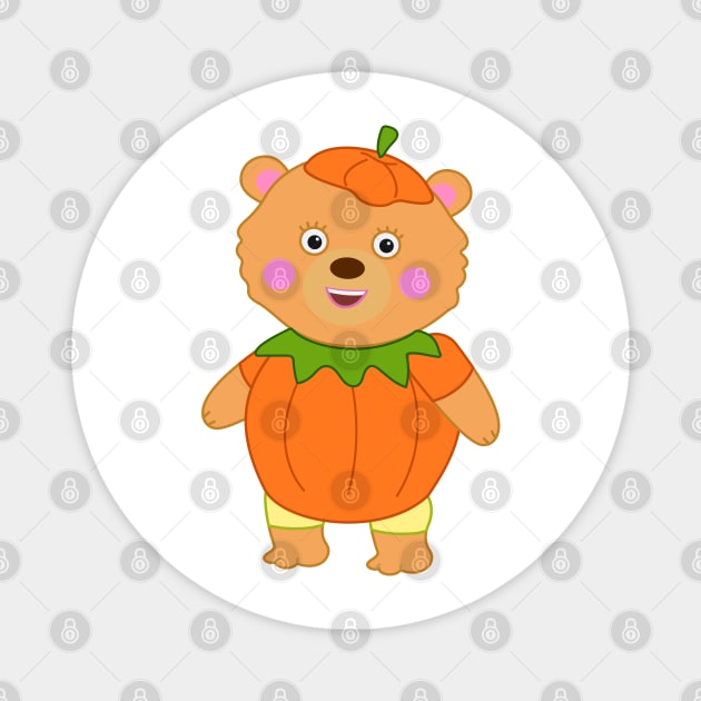 Bonnie Bear - Halloween Pumpkin costume Magnet by Dinos Friends